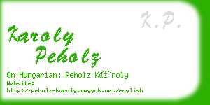 karoly peholz business card